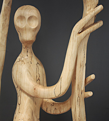Spalted Maple sculpture titled Forest Dweller