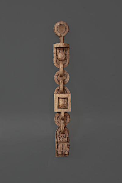 Roughed out components of wooden chain.