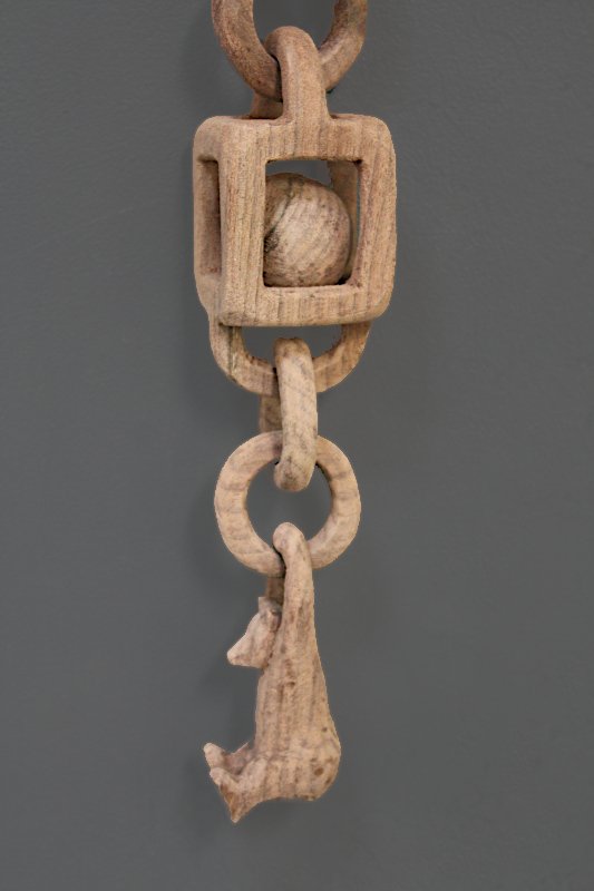 Lower Components of Wooden Chain After 
		First Sanding