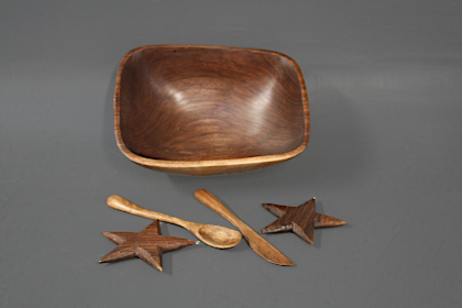 five finished pieces from the red section.