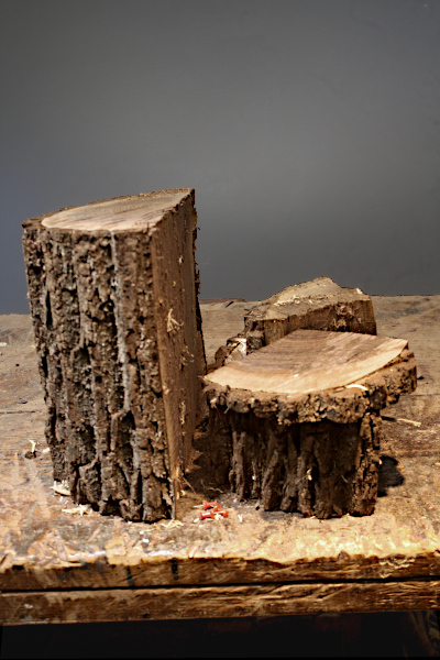 First cuts on red section.