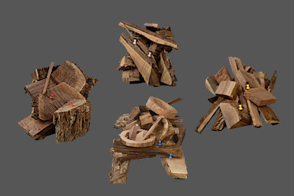 Cut off wood from each section.